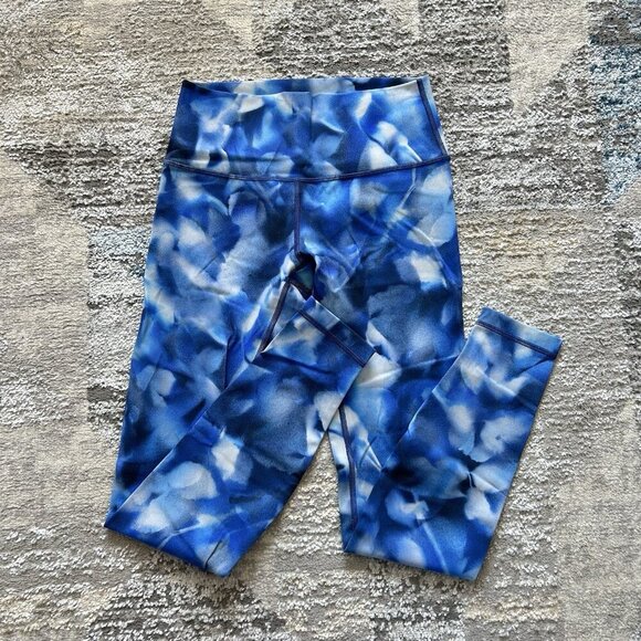 lululemon athletica Pants - Lululemon Wunder Under Hi-Rise Tight Full-On Luxtreme Blue White Size 6 Yoga